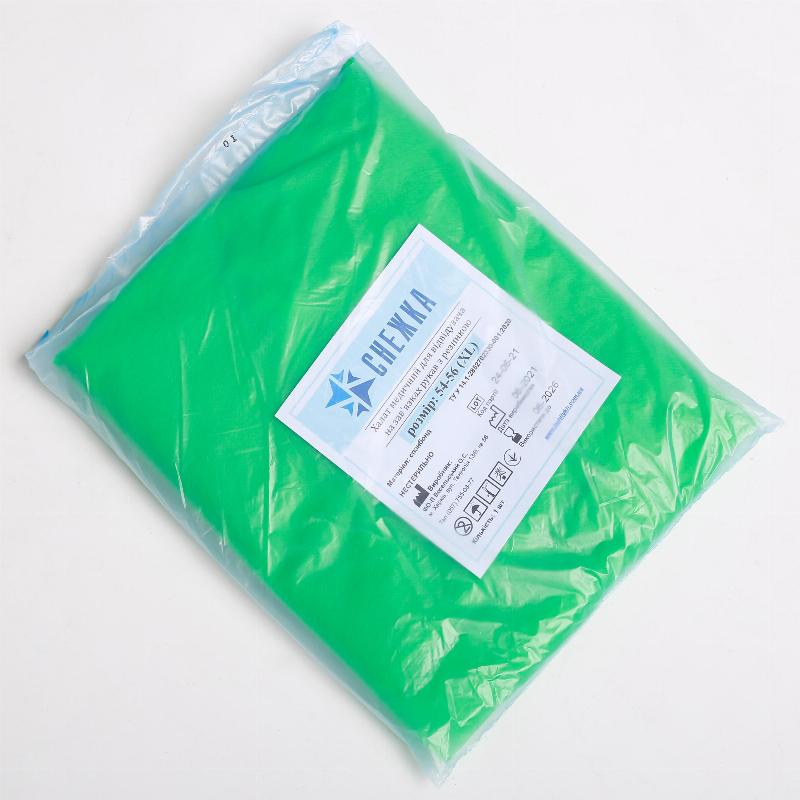 Халат медичний для відвідувача на зав'язках рукав з резинкою (розмір 54-56 (XL)) "СНЕЖКА" (спанбонд), нестерильний